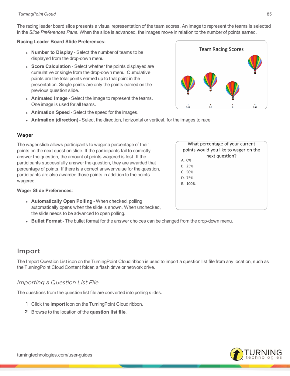 Import, Importing a question list file | Turning Technologies TurningPoint Cloud User Manual | Page 85 / 161