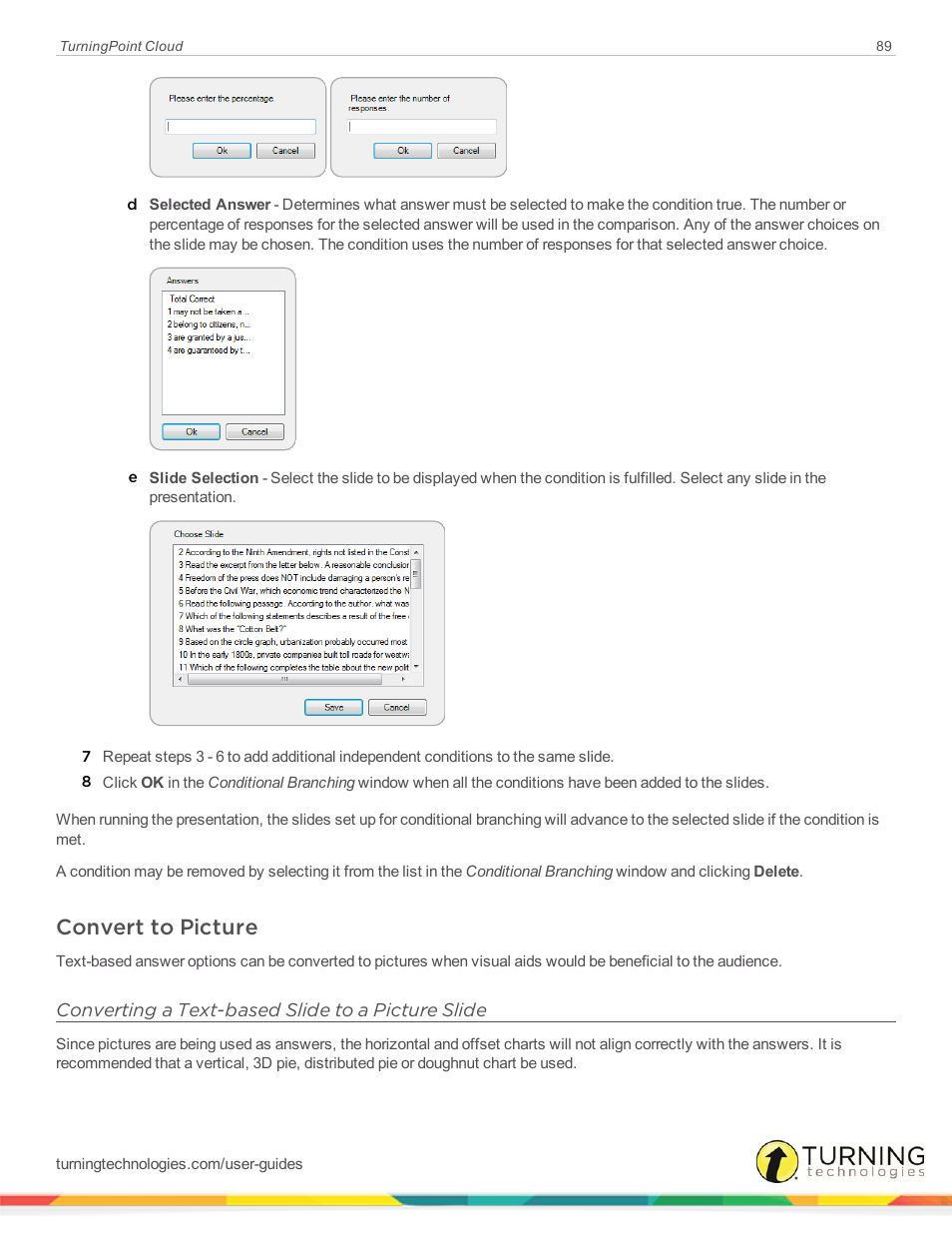 Convert to picture, Converting a text-based slide to a picture slide | Turning Technologies TurningPoint Cloud User Manual | Page 89 / 161