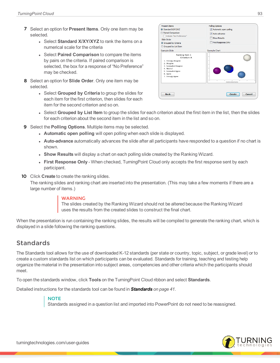 Standards | Turning Technologies TurningPoint Cloud User Manual | Page 93 / 161