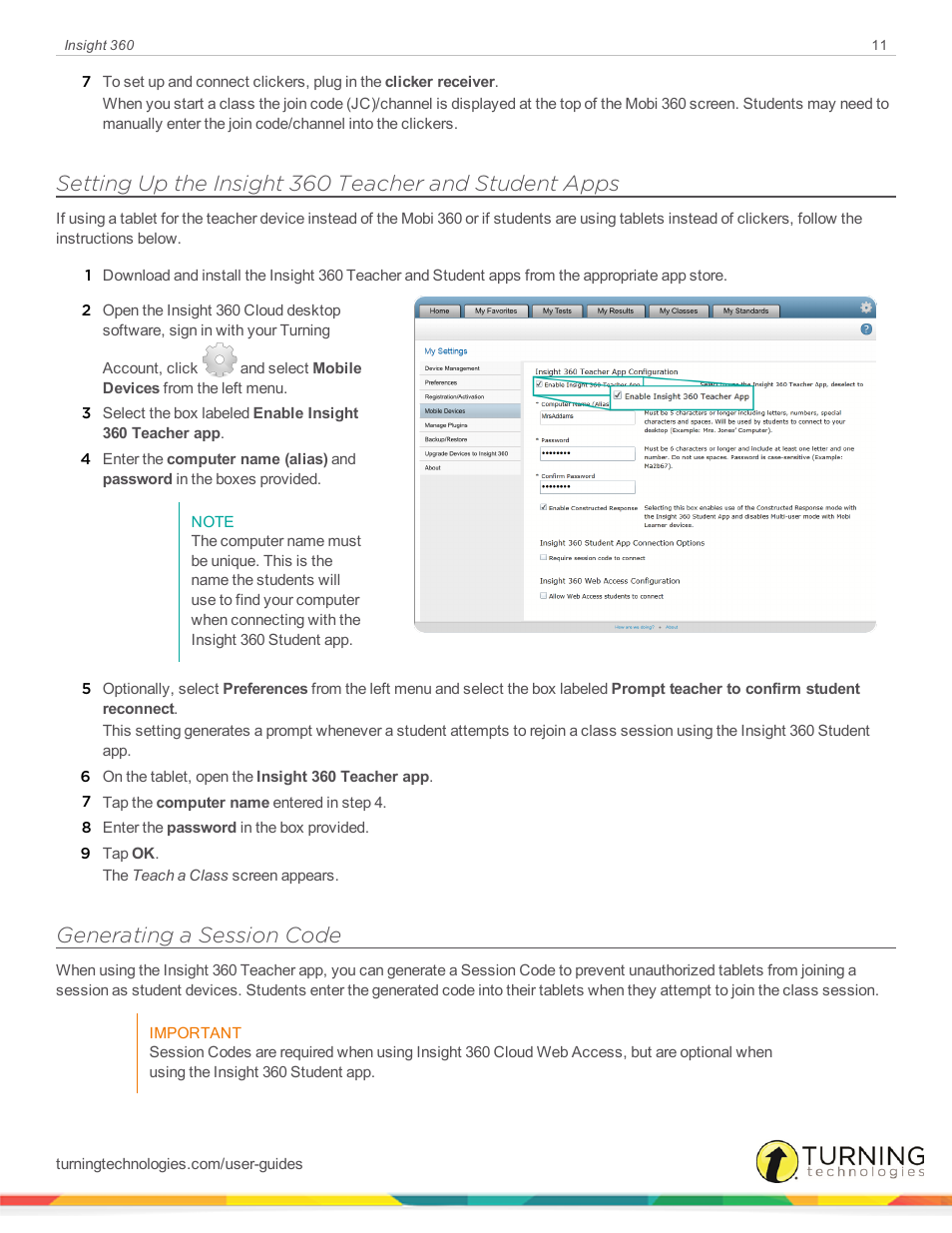 Generating a session code | Turning Technologies Insight 360 Cloud User Manual | Page 11 / 88