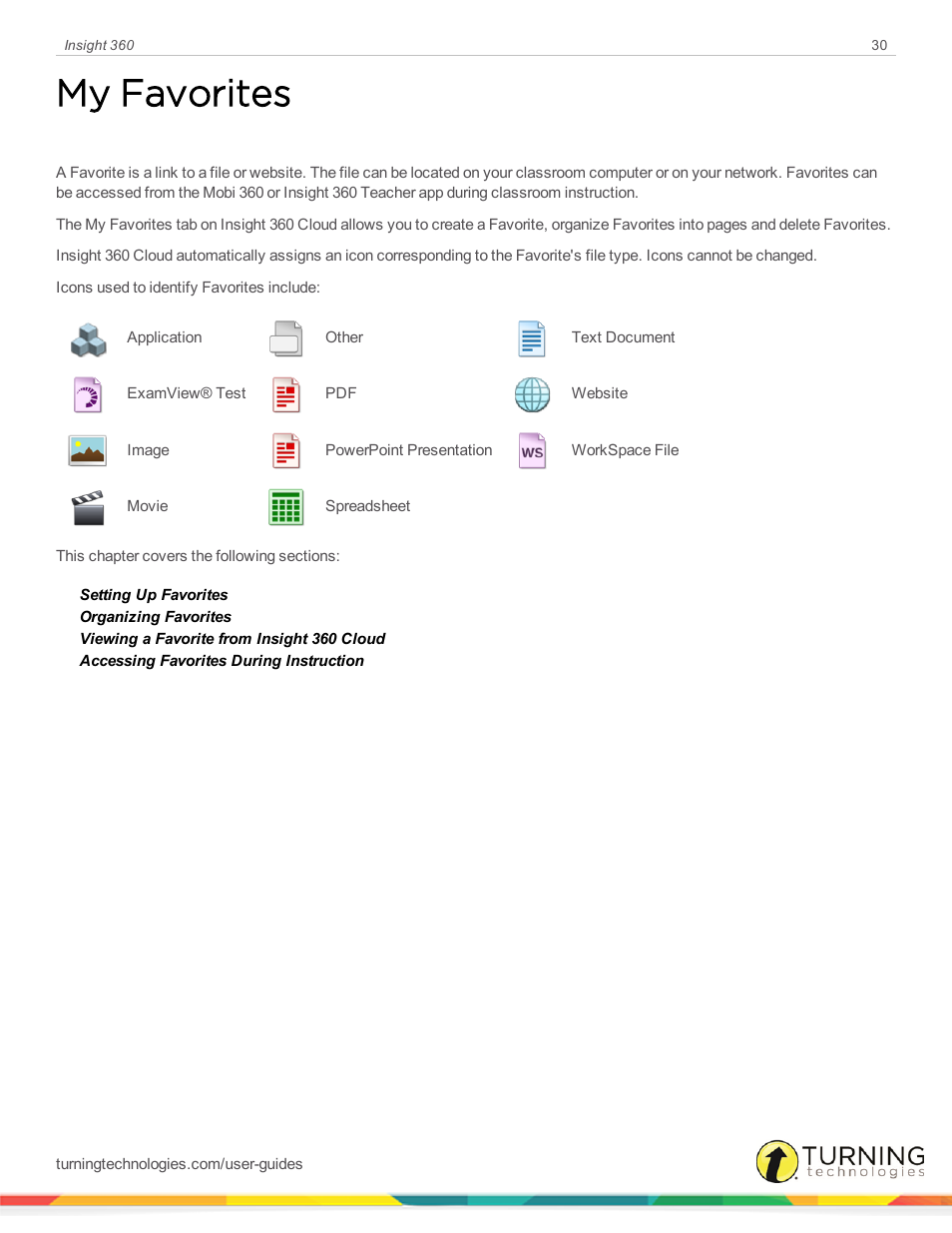 My favorites | Turning Technologies Insight 360 Cloud User Manual | Page 30 / 88