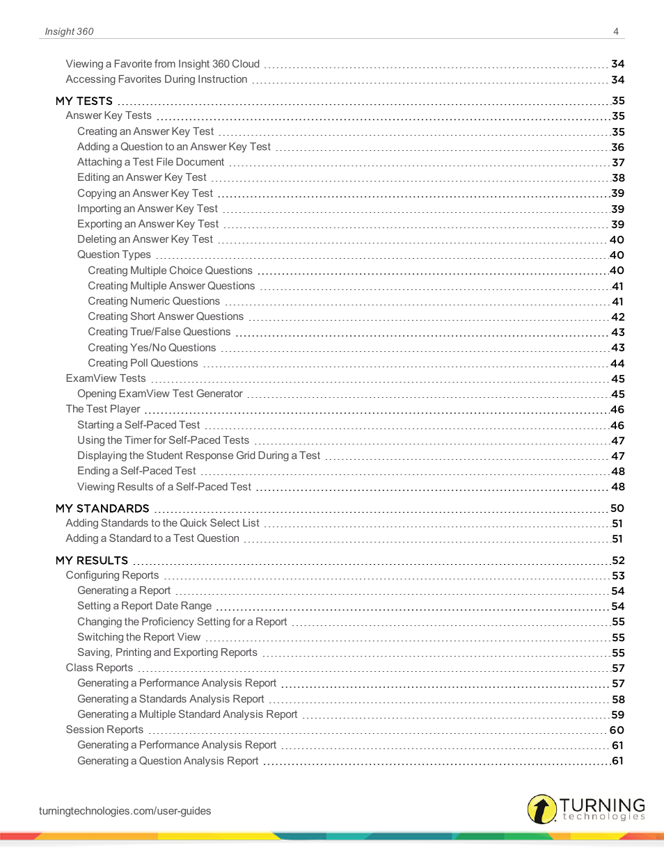 Turning Technologies Insight 360 Cloud User Manual | Page 4 / 88