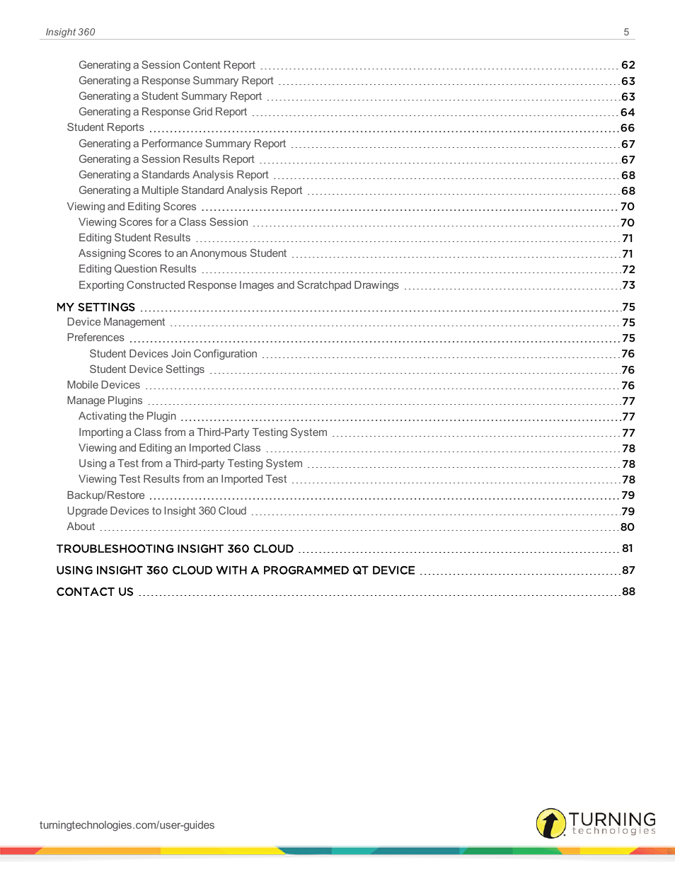 Turning Technologies Insight 360 Cloud User Manual | Page 5 / 88