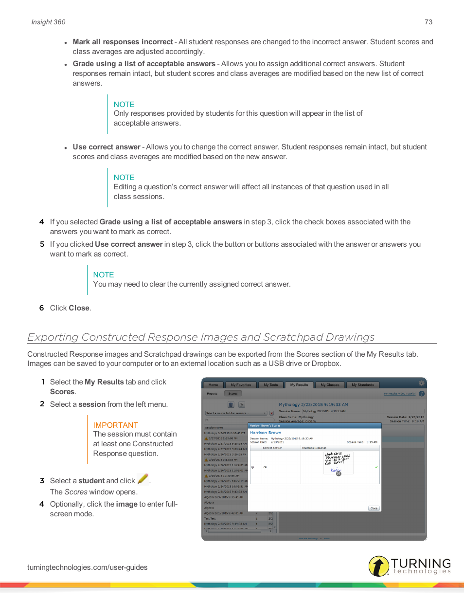 Turning Technologies Insight 360 Cloud User Manual | Page 73 / 88