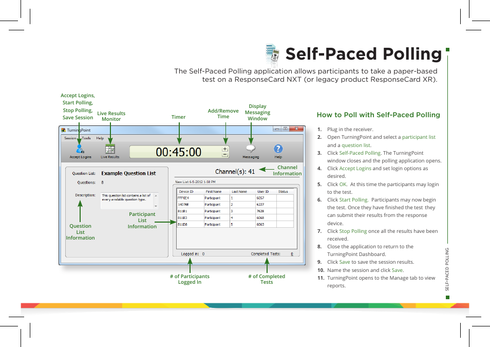 Self-paced polling | Turning Technologies TurningPoint 5 User Manual | Page 11 / 24