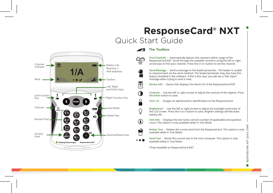 Responsecard® nxt, Quick start guide | Turning Technologies TurningPoint 5 User Manual | Page 17 / 24