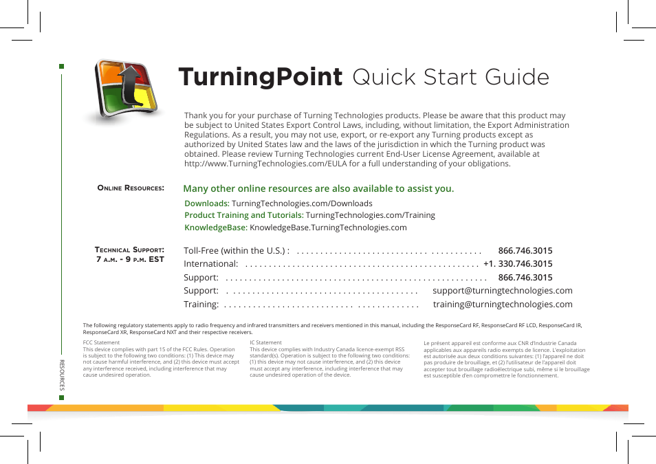 Turningpoint, Quick start guide | Turning Technologies TurningPoint 5 User Manual | Page 2 / 24