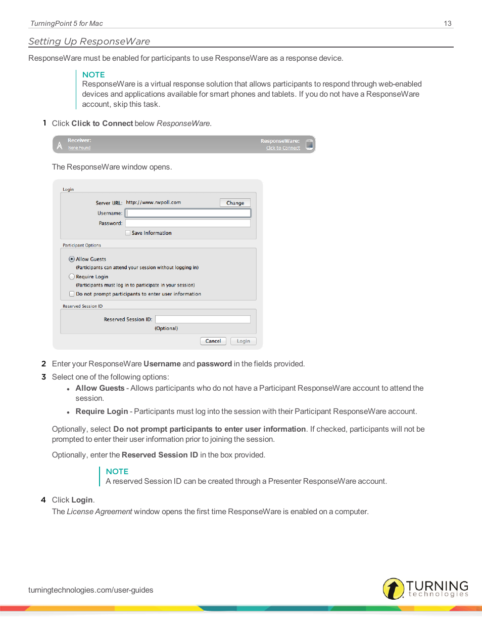 Setting up responseware | Turning Technologies TurningPoint 5 User Manual | Page 13 / 150