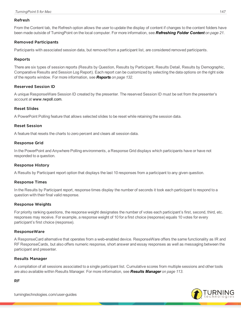 Turning Technologies TurningPoint 5 User Manual | Page 147 / 150