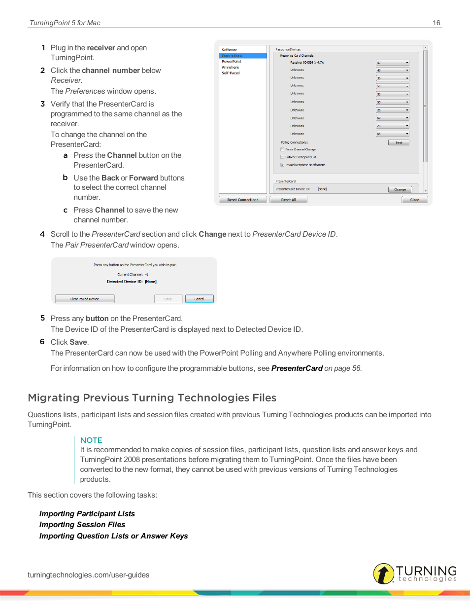 Migrating previous turning technologies files | Turning Technologies TurningPoint 5 User Manual | Page 16 / 150