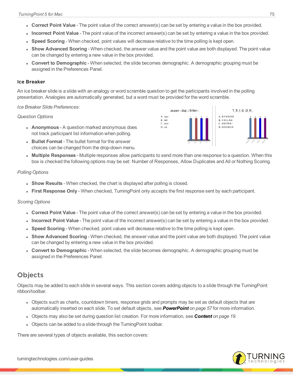 Objects | Turning Technologies TurningPoint 5 User Manual | Page 75 / 150