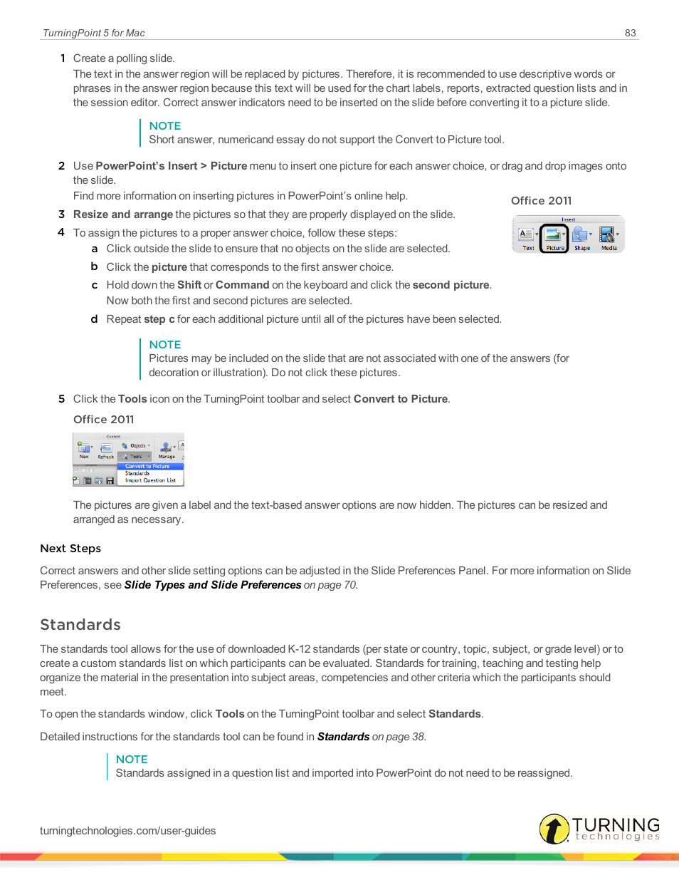 Standards | Turning Technologies TurningPoint 5 User Manual | Page 83 / 150