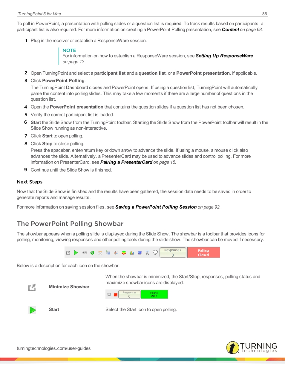 The powerpoint polling showbar | Turning Technologies TurningPoint 5 User Manual | Page 86 / 150