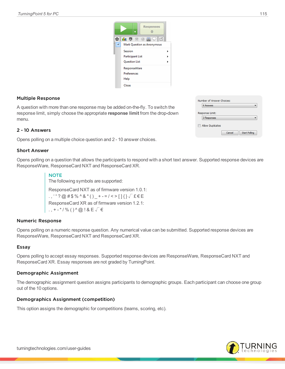 Turning Technologies TurningPoint 5 User Manual | Page 115 / 168