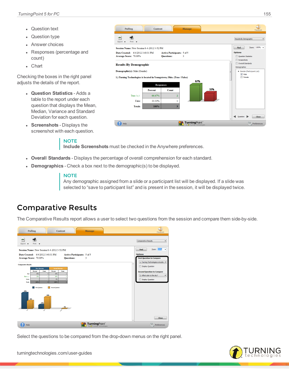 Comparative results | Turning Technologies TurningPoint 5 User Manual | Page 155 / 168