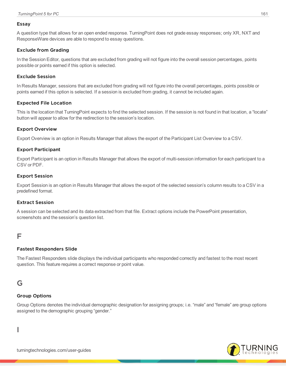 Turning Technologies TurningPoint 5 User Manual | Page 161 / 168