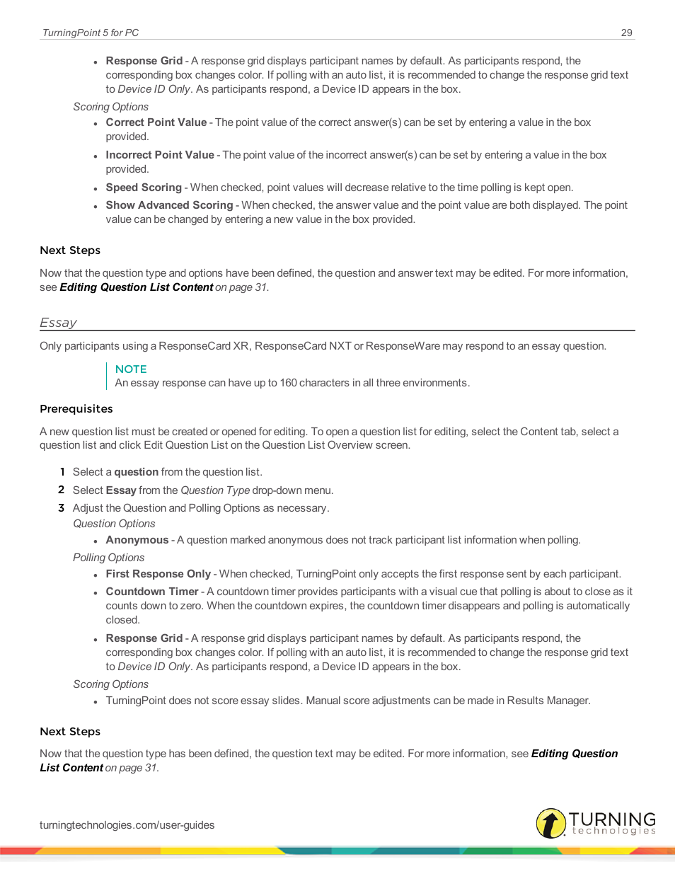 Essay | Turning Technologies TurningPoint 5 User Manual | Page 29 / 168