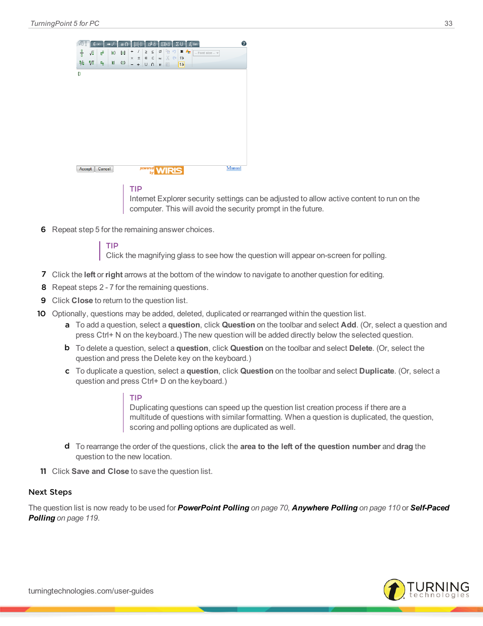 Turning Technologies TurningPoint 5 User Manual | Page 33 / 168