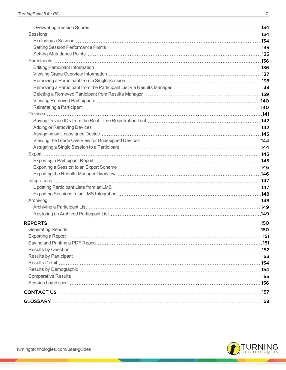 Turning Technologies TurningPoint 5 User Manual | Page 7 / 168
