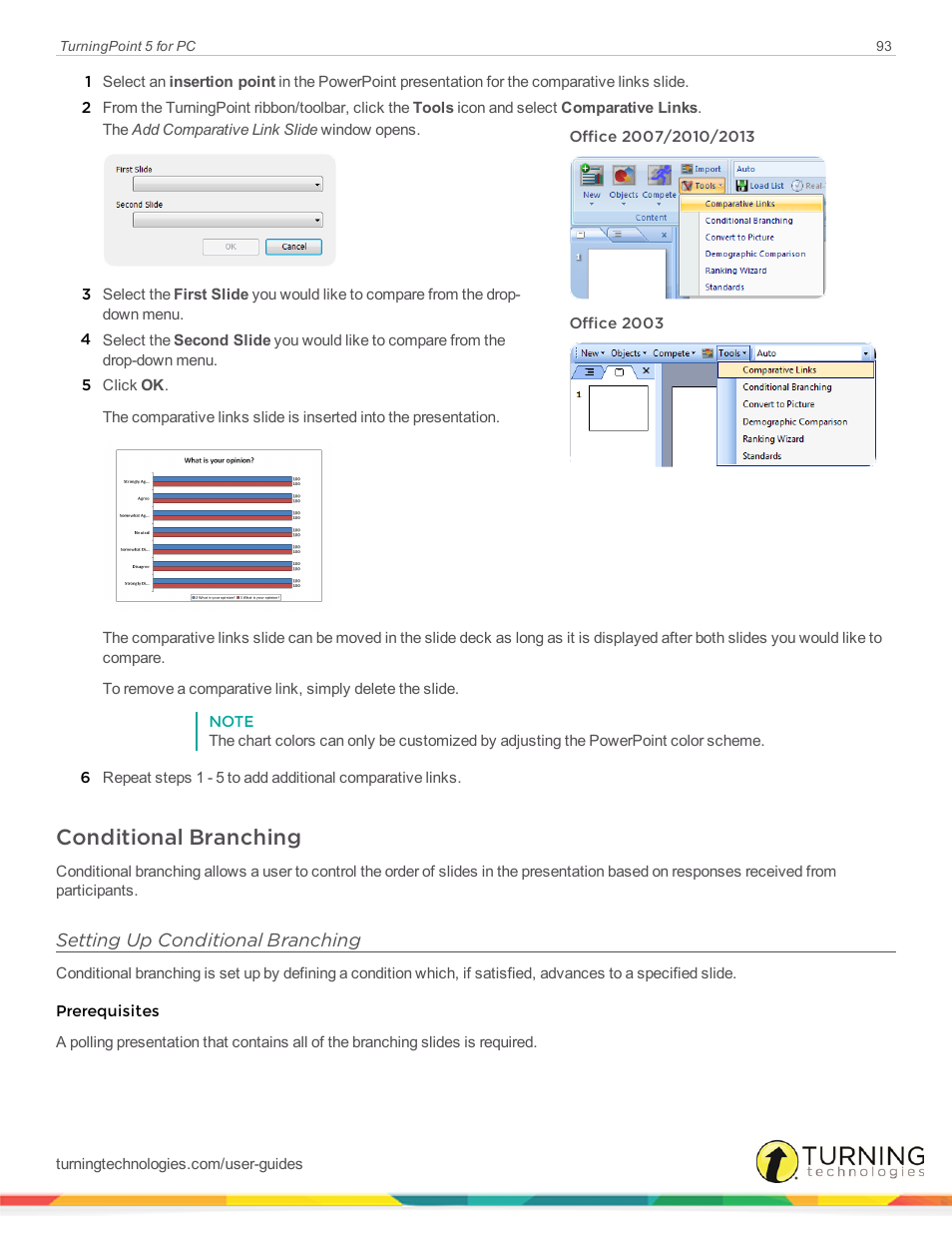 Conditional branching, Setting up conditional branching | Turning Technologies TurningPoint 5 User Manual | Page 93 / 168