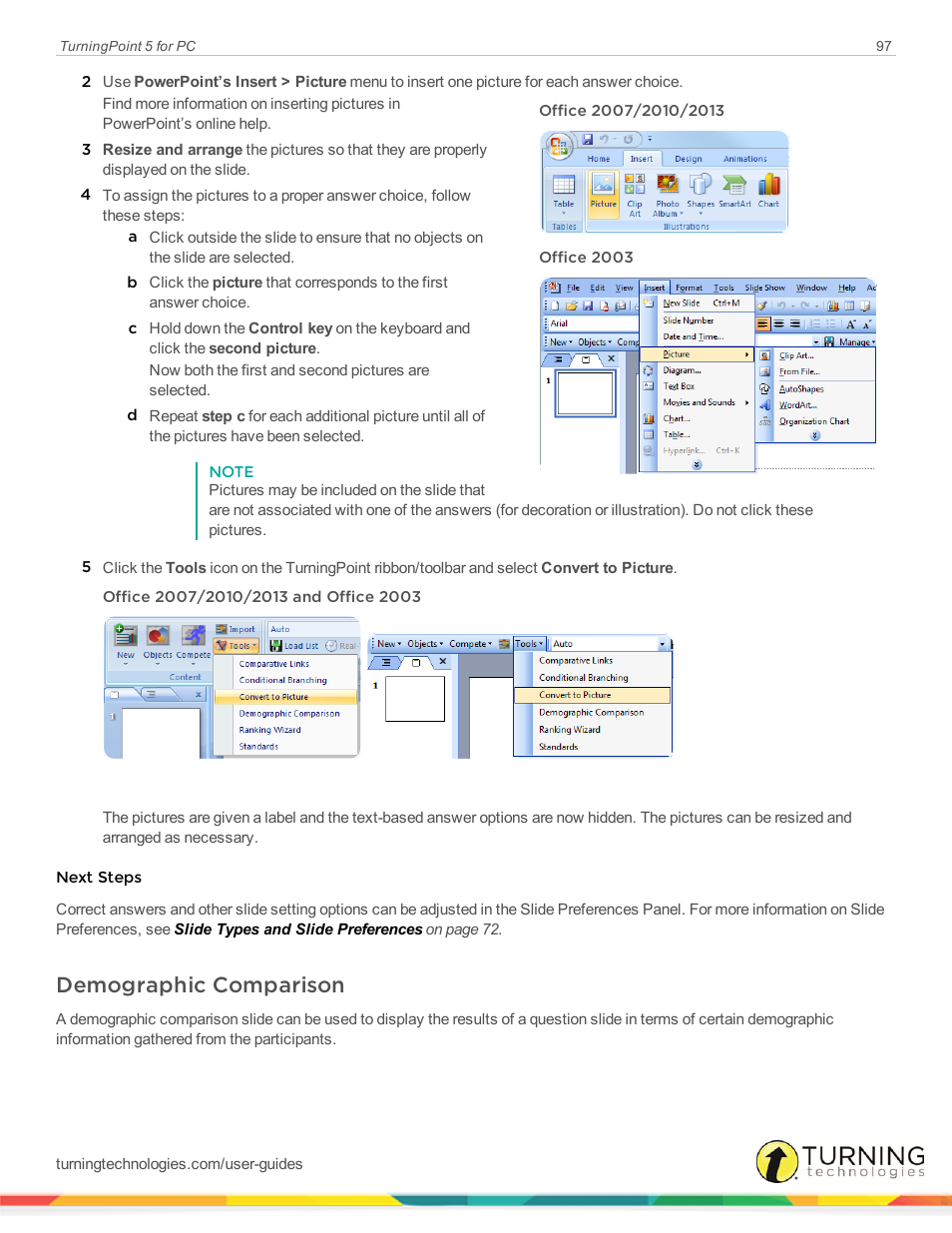 Demographic comparison | Turning Technologies TurningPoint 5 User Manual | Page 97 / 168