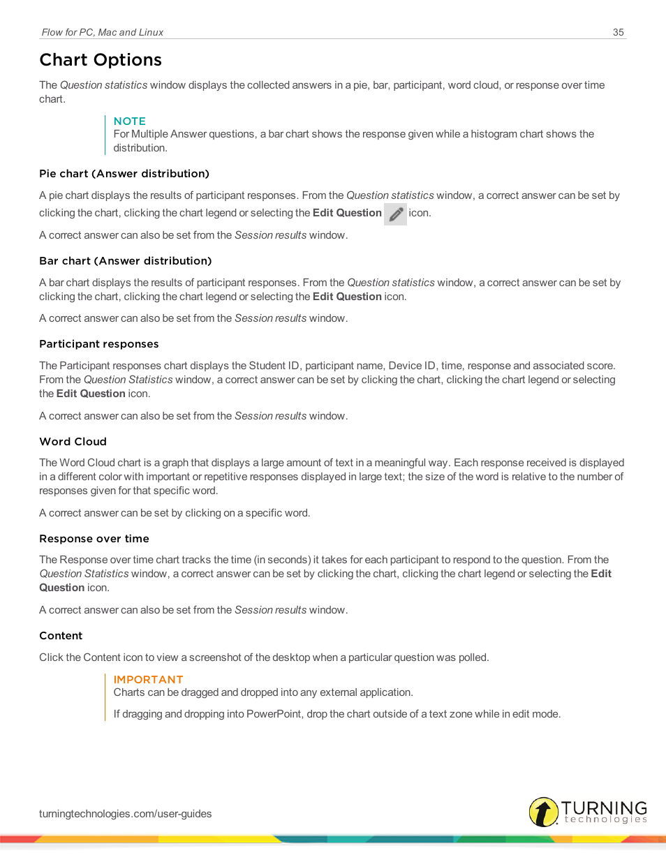 Chart options | Turning Technologies Flow User Manual | Page 35 / 47