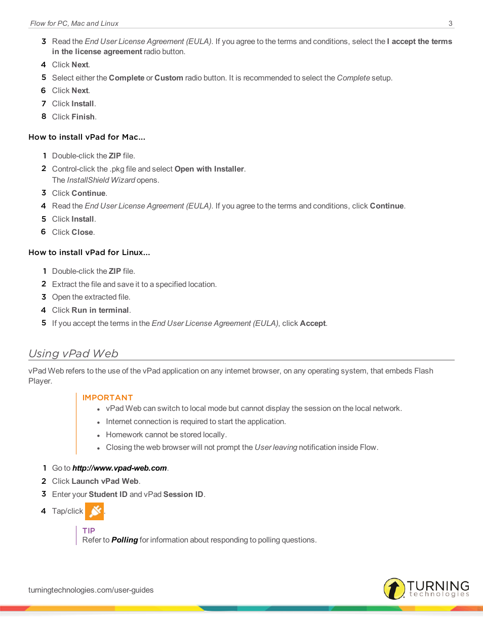 Using vpad web | Turning Technologies Flow User Manual | Page 41 / 47