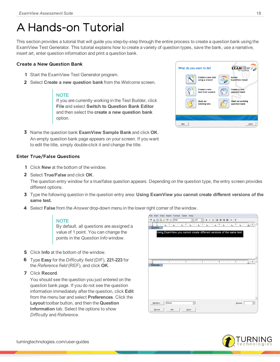 A hands-on tutorial | Turning Technologies ExamView User Manual | Page 18 / 52