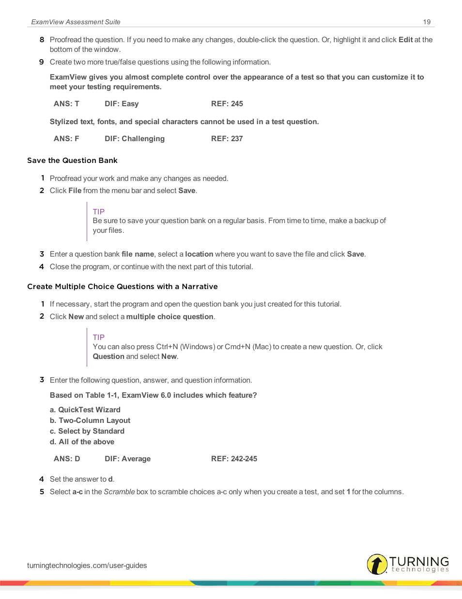 Turning Technologies ExamView User Manual | Page 19 / 52