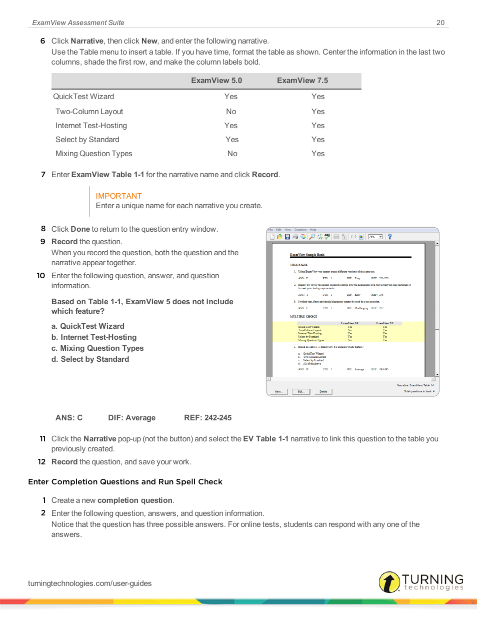 Turning Technologies ExamView User Manual | Page 20 / 52