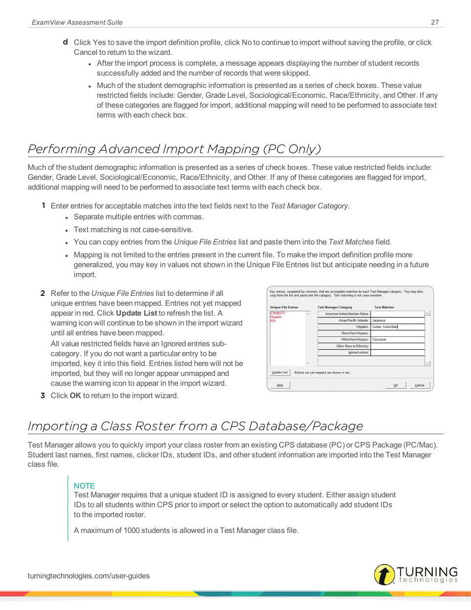Performing advanced import mapping (pc only) | Turning Technologies ExamView User Manual | Page 27 / 52