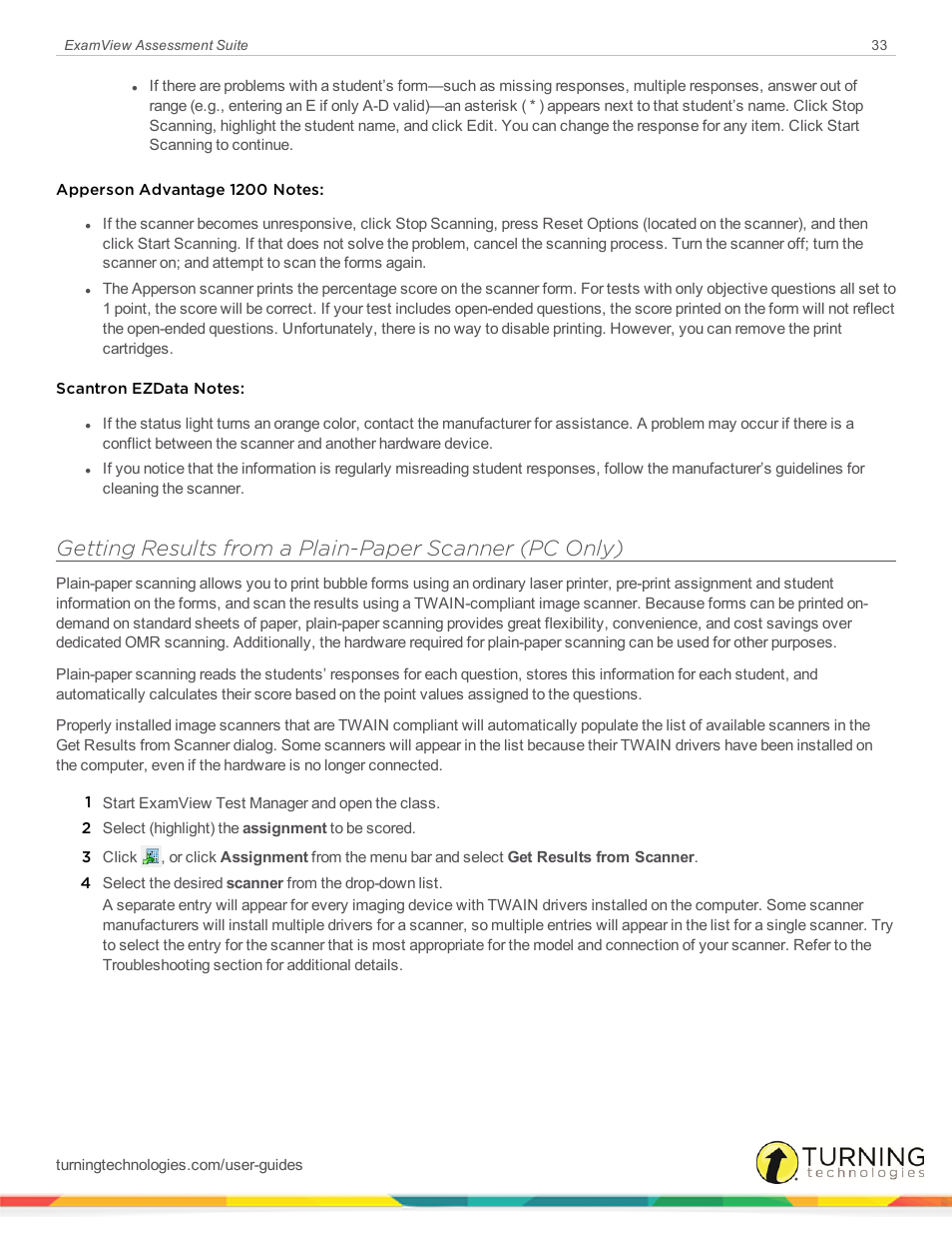 Turning Technologies ExamView User Manual | Page 33 / 52