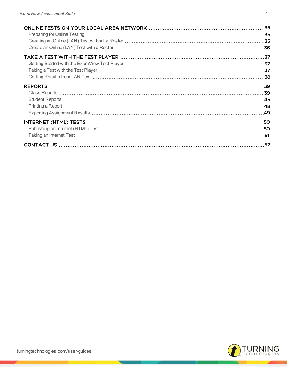 Turning Technologies ExamView User Manual | Page 4 / 52