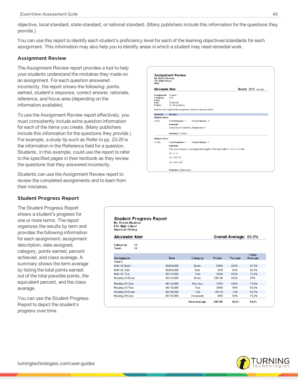Turning Technologies ExamView User Manual | Page 46 / 52