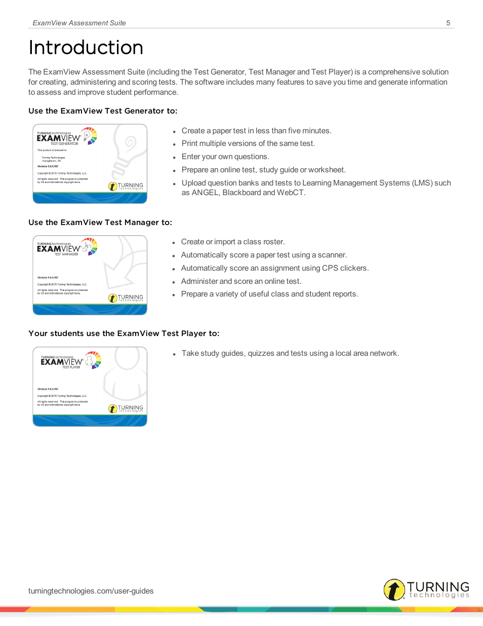 Introduction | Turning Technologies ExamView User Manual | Page 5 / 52