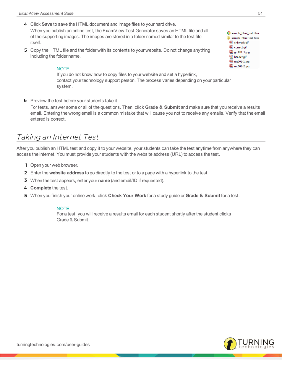 Taking an internet test | Turning Technologies ExamView User Manual | Page 51 / 52