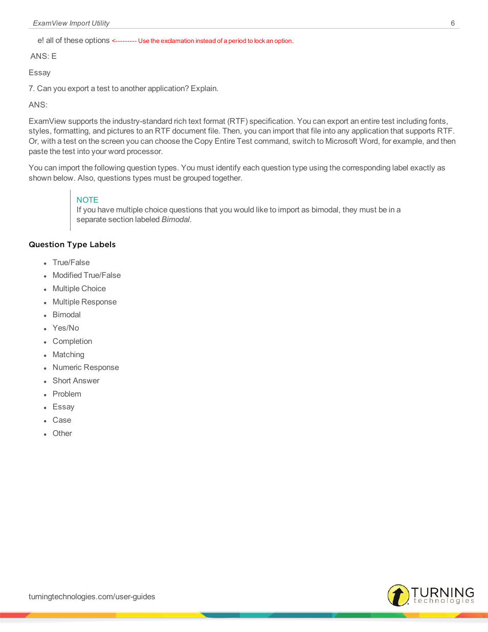 Turning Technologies ExamView User Manual | Page 6 / 9