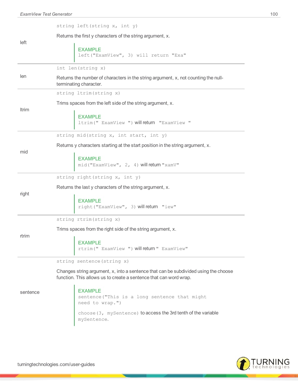 Turning Technologies ExamView User Manual | Page 100 / 190