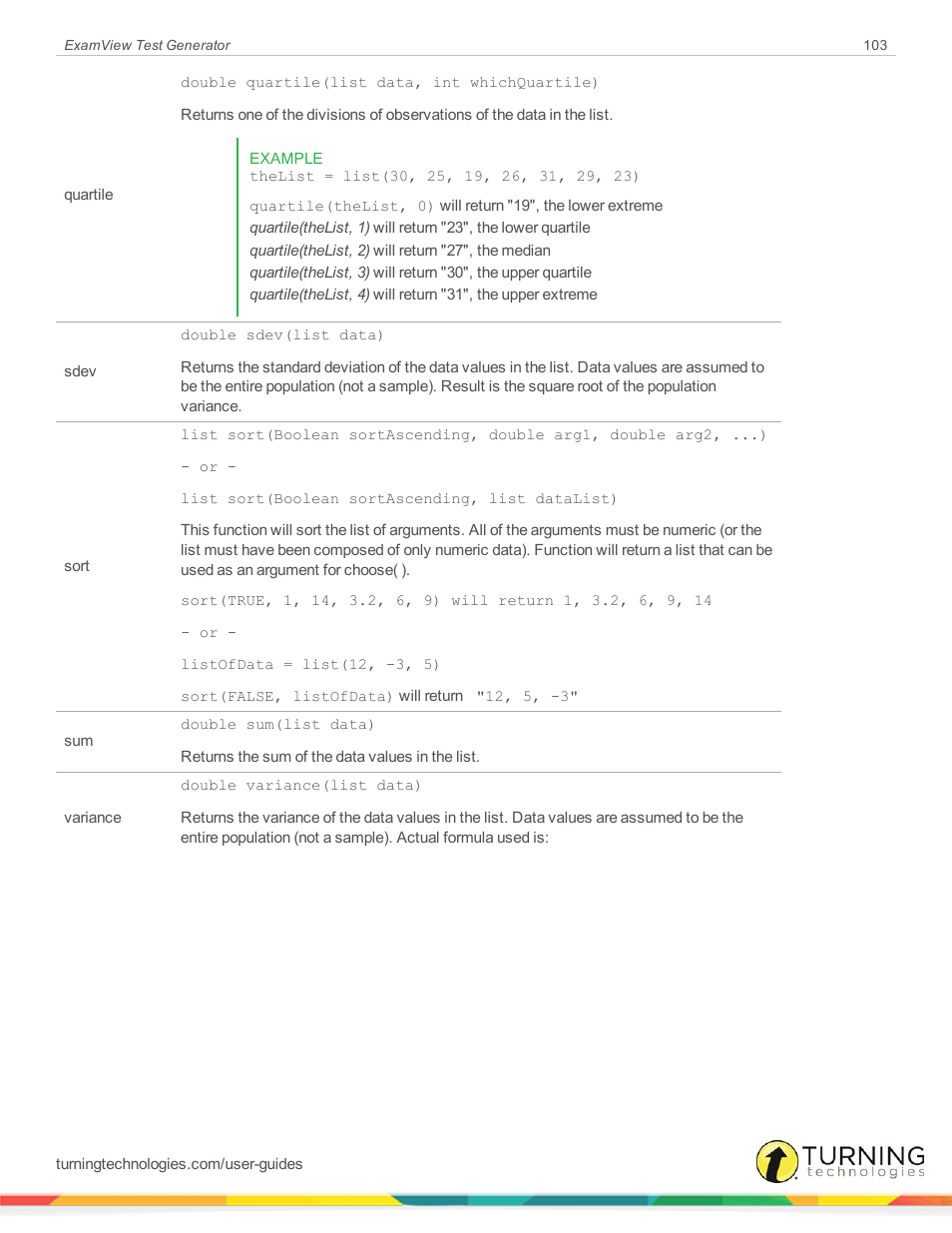 Turning Technologies ExamView User Manual | Page 103 / 190