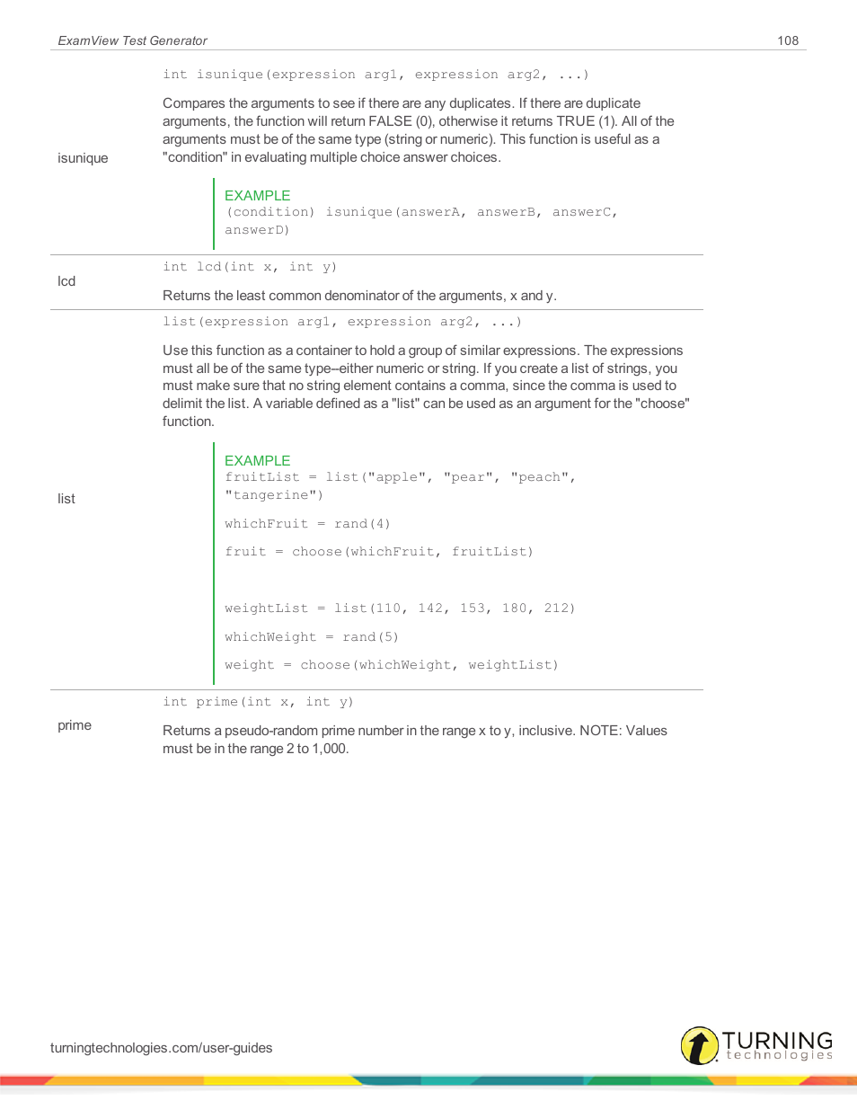 Turning Technologies ExamView User Manual | Page 108 / 190