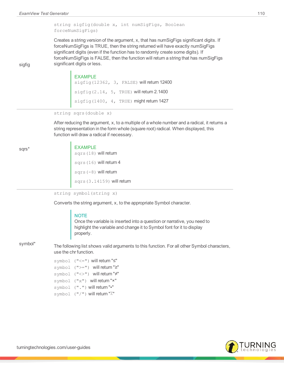 Turning Technologies ExamView User Manual | Page 110 / 190