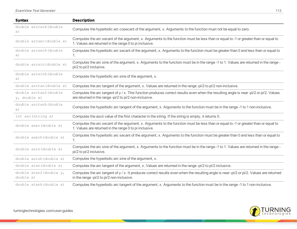 Turning Technologies ExamView User Manual | Page 113 / 190