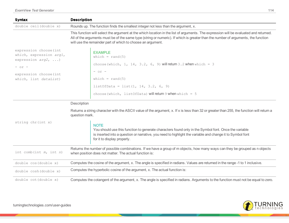 Turning Technologies ExamView User Manual | Page 114 / 190