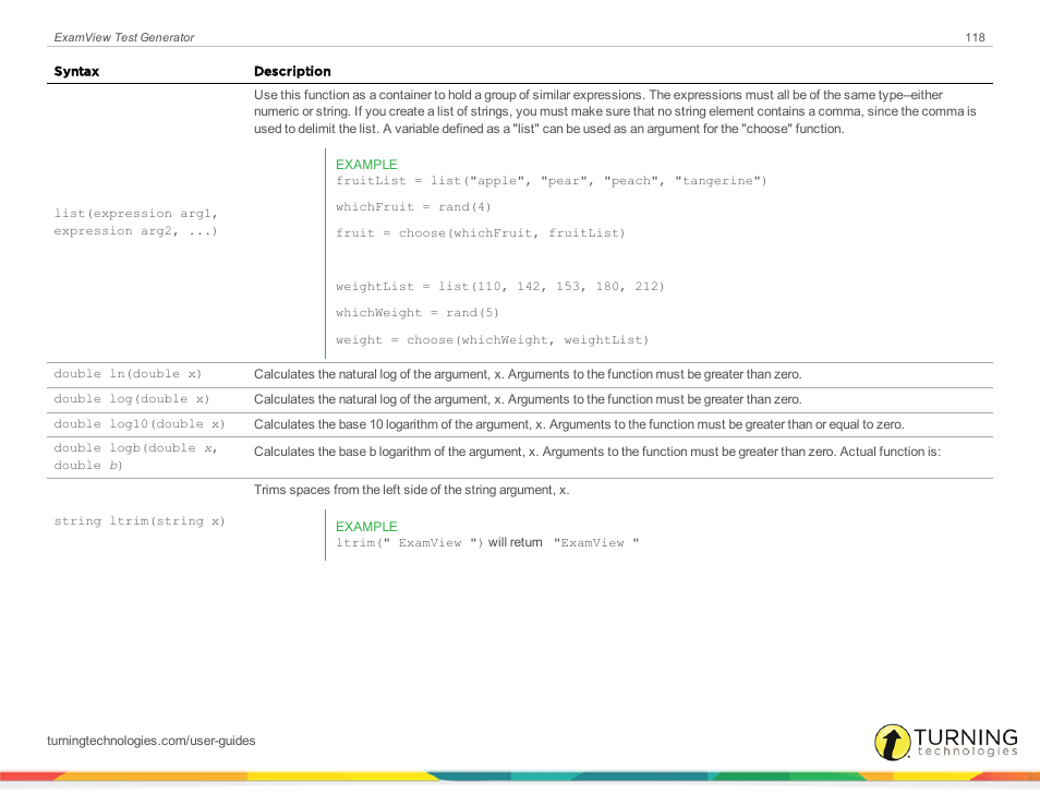 Turning Technologies ExamView User Manual | Page 118 / 190