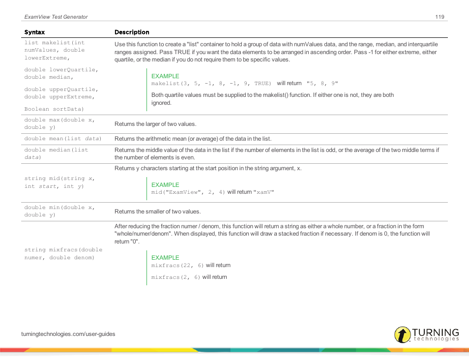 Turning Technologies ExamView User Manual | Page 119 / 190