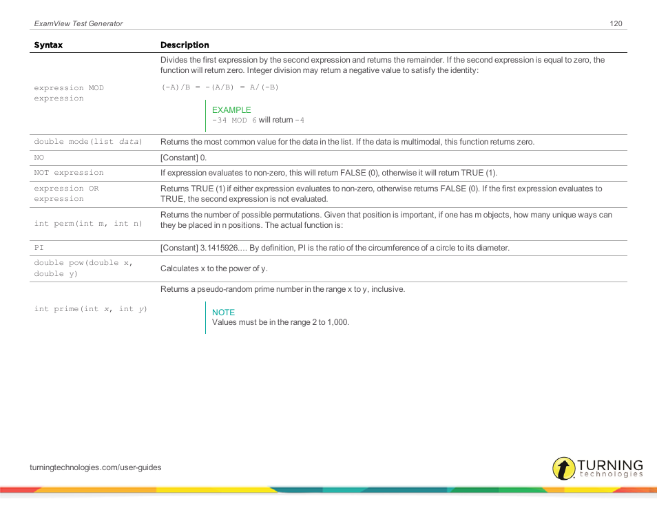 Turning Technologies ExamView User Manual | Page 120 / 190