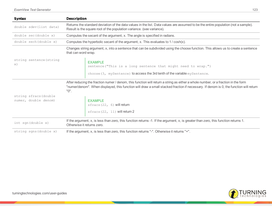 Turning Technologies ExamView User Manual | Page 123 / 190