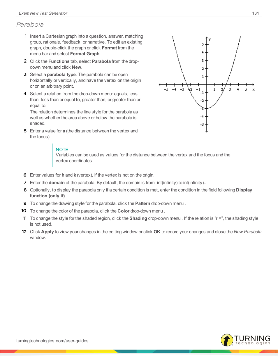 Parabola | Turning Technologies ExamView User Manual | Page 131 / 190