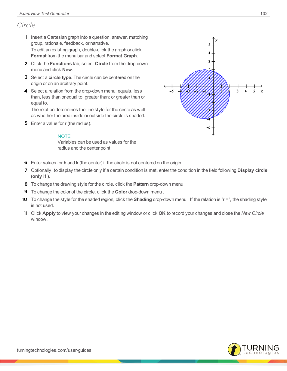 Circle | Turning Technologies ExamView User Manual | Page 132 / 190