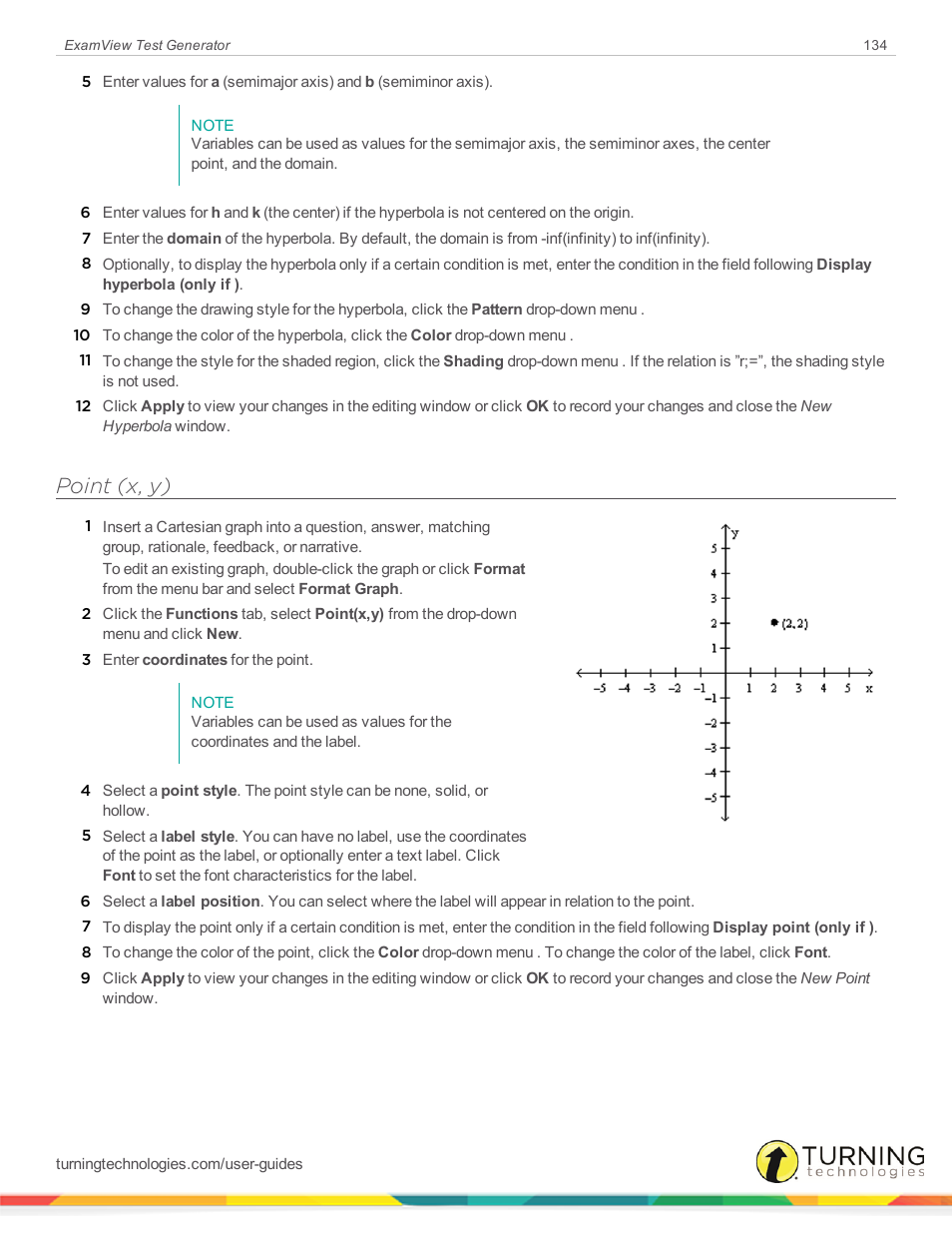 Point (x, y) | Turning Technologies ExamView User Manual | Page 134 / 190